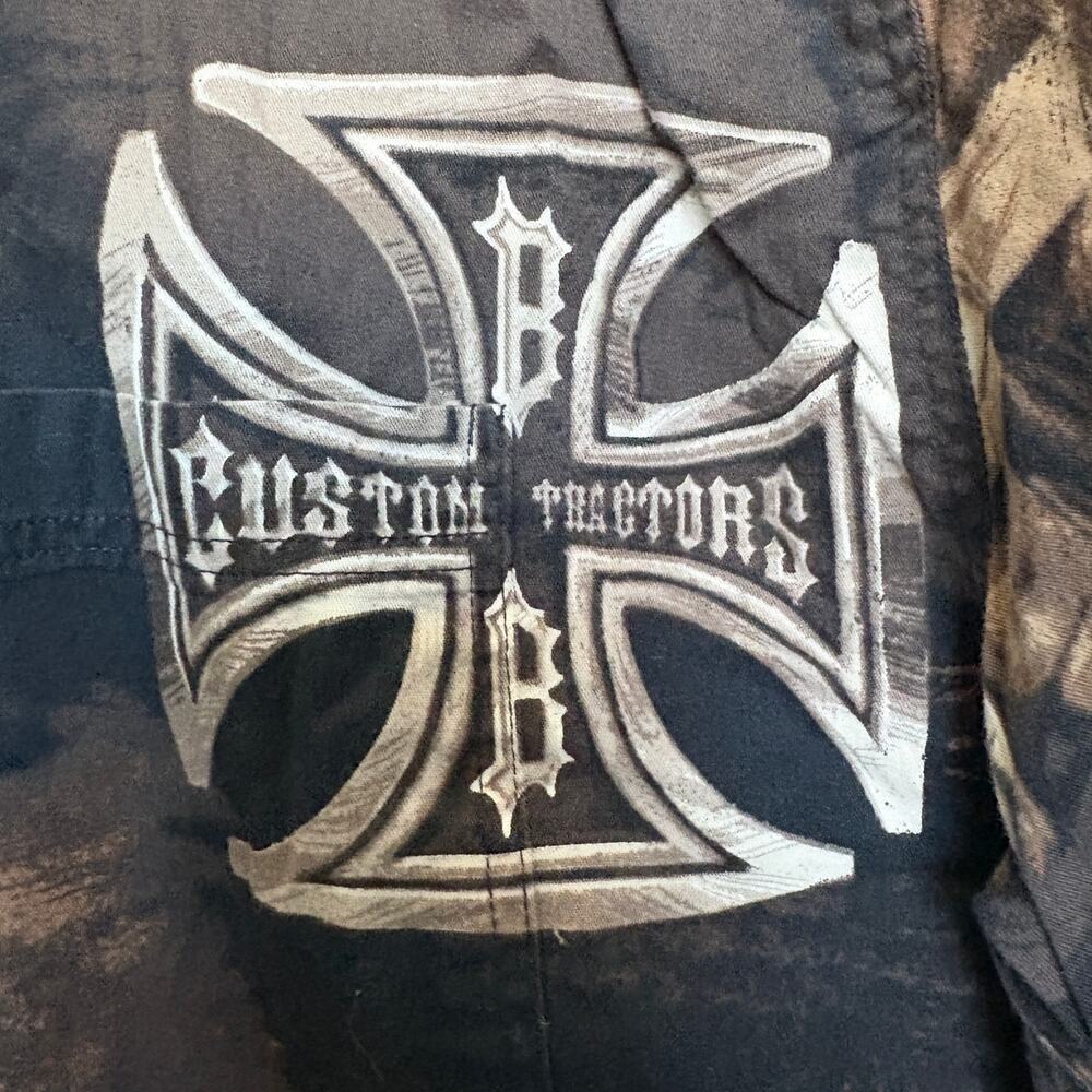 Bit & Bridle Custom Tractors All Over Print Hot Rod Shirt XL Grunge Rockabilly - Picture 6 of 7